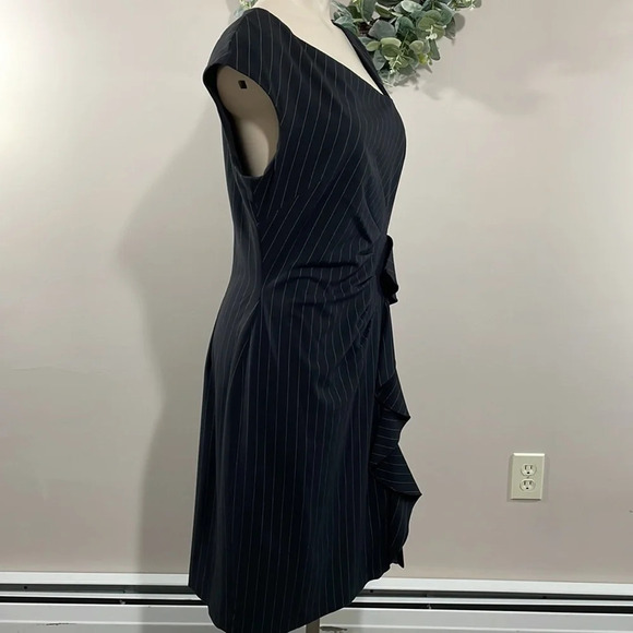 American Living Sleeveless Striped Side Ruffle Sheath Dress 12 - Picture 9 of 16